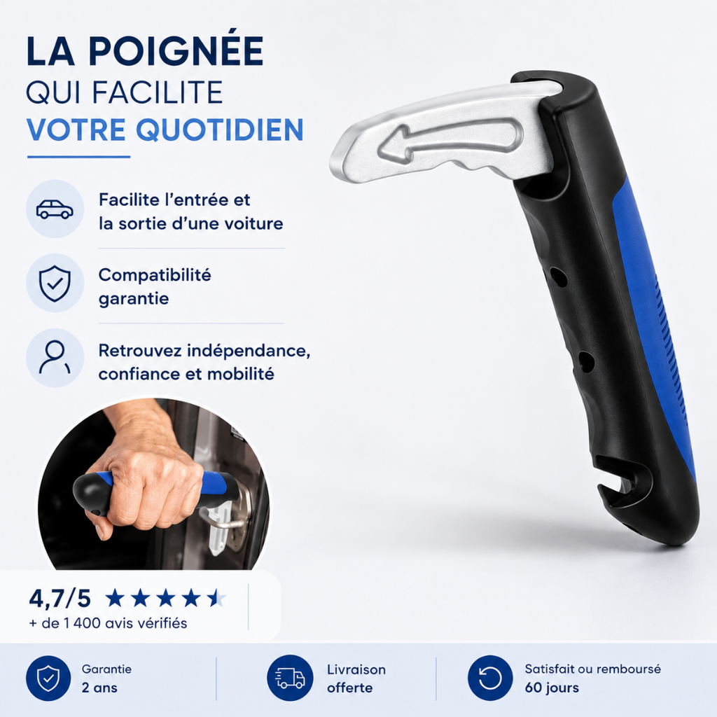 Poignee d'assistance voiture senior 3 en 1 Bienevia